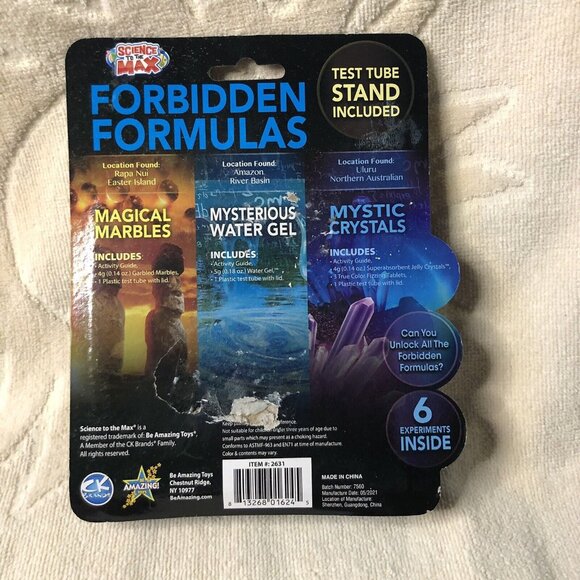 Science To The Max Forbidden Formulas 6 Experiments 3 Test Tubes with Stand - Picture 2 of 2